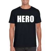 Hero tekst t-shirt zwart heren - thumbnail