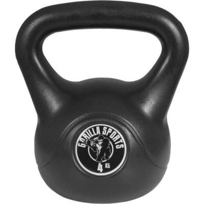 Kettlebell 4 kg zwart kunststof