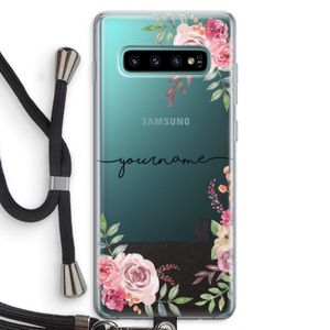 Rozen: Samsung Galaxy S10 Plus Transparant Hoesje met koord