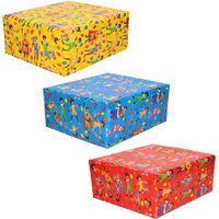 3x Rollen inpakpapier/cadeaupapier Club van Sinterklaas rood/blauw/geel 200 x 70 cm   - - thumbnail