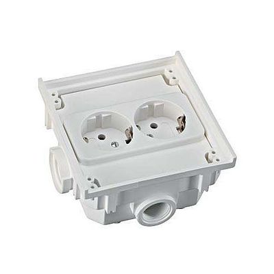 Vloerstopcontact onderbak met contactdoos 2-voudig 1632-602 zonder afdekking
