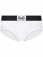 Dolce & Gabbana slip nervuré Brando à patch logo - Blanc - thumbnail