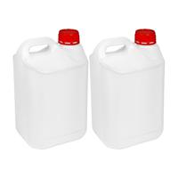 Jerrycan voor water/vloeistoffen - 2x - 5 liter - Kunststof - met draaidop - 12 x 18 x 30 cm