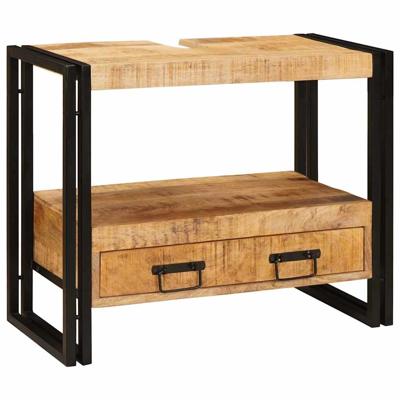 Wastafelonderkast 71 x 33 x 58 cm Massief Mango Hout, Ijzer