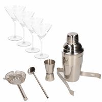 Cocktail set inclusief cocktailshaker en 4x luxe cocktailglazen/Martiniglazen