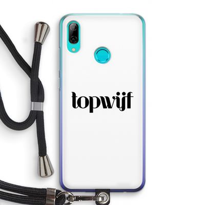 Topwijf Wit: Huawei P Smart (2019) Transparant Hoesje met koord