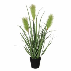 Riet grasplant kunstplant groen in kunststof pot H53 x D30 cm - Kunstplanten