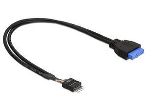 DeLOCK USB 3.0 19 pin - USB 2.0 8 pin 45cm USB-kabel 0,45 m 2.0/3.2 Gen 1 (3.1 Gen 1) Zwart