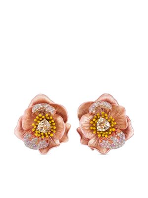 Anabela Chan boucles d'oreilles en or 18ct serties de diamants et de saphirs - Rose