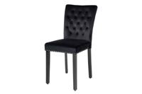 Stoel CASTLE fluweel zwart met quiltwerk in chesterfield-stijl - 44590