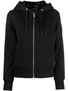 Moose Knuckles hoodie en fourrure artificielle à patch logo - Noir