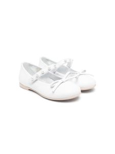 Monnalisa ballerines en cuir à détail de nœud - Blanc