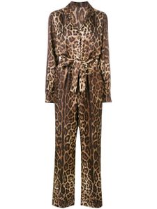 Dolce & Gabbana combinaison à motif léopard - Marron