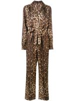 Dolce & Gabbana combinaison à motif léopard - Marron
