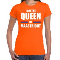 I am the Queen of Maastricht Koningsdag t-shirt oranje voor dames