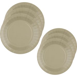 Feest/verjaardag bordjes set - 40x stuks - taupe - 17 cm en 22 cm