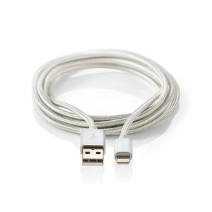 Nedis CCTB39300AL10 Data- En Oplaadkabel Apple Lightning 8-pins Male - Usb A Male 1,0 M Aluminium