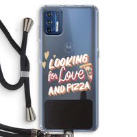 Pizza is the answer: Motorola Moto G9 Plus Transparant Hoesje met koord