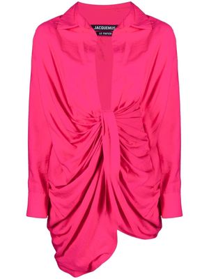 Jacquemus robe-chemise La Robe Bahia à design drapé - Rose