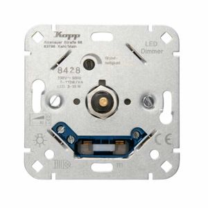 Kopp dimmer voor LED en gloei- halogeen LED 3-35W RL 7-110W druk/draai 8428