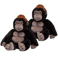 2x stuks pluche gorilla aap knuffel van 20 cm 2x stuks pluche gorilla aap knuffel van 20 cm