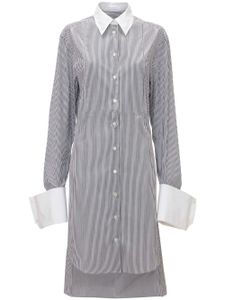 JW Anderson robe-chemise en coton à rayures - Blanc