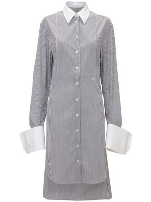 JW Anderson robe-chemise en coton à rayures - Blanc