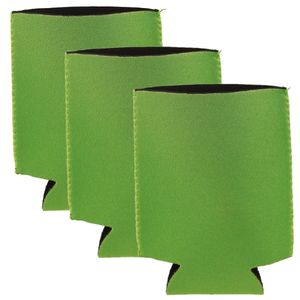 8x Stuks opvouwbare blikjeskoelers/ koel hoesjes lime groen