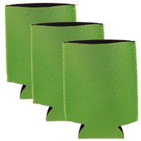 8x Stuks opvouwbare blikjeskoelers/ koel hoesjes lime groen