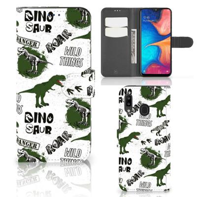 Telefoonhoesje | Met pasjeshouder | voor Samsung Galaxy A30 Dinosaurus