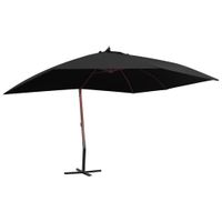 VidaXL Zweefparasol met houten paal 400x300 cm zwart