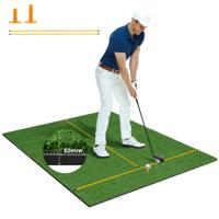 3-In-1 Golftrainingsmat Kunstgrastrainingsmat met 2 Golfspikes 2 Uitlijnstangen en 6 Voorgeboorde Gaten voor Spikes 152 cm x 117 cm