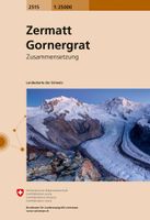 Wandelkaart - Topografische kaart 2515 Zermatt - Gornergrat | Swisstopo - thumbnail
