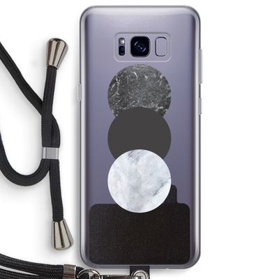 Marmeren cirkels: Samsung Galaxy S8 Plus Transparant Hoesje met koord