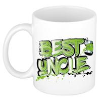 Cadeau koffie/thee mok voor oom - groen - graffiti letters - de beste - 300 ml