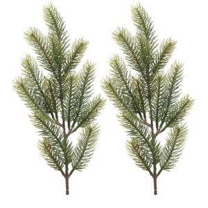 Kersttak/dennentak - 2x - groen - L52 cm - kerstversiering - dennentakken