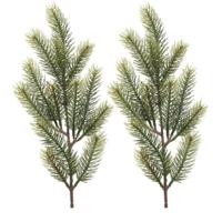 Kersttak/dennentak - 2x - groen - L52 cm - kerstversiering - dennentakken