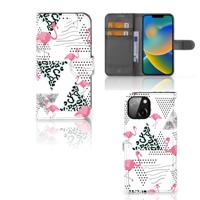 Apple iPhone 14 | Telefoonhoesje | Met pasjeshouder | Flamingo Triangle