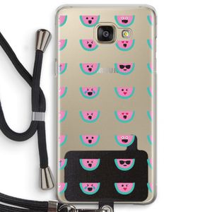 Smiley watermeloenprint: Samsung Galaxy A5 (2016) Transparant Hoesje met koord
