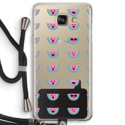 Smiley watermeloenprint: Samsung Galaxy A5 (2016) Transparant Hoesje met koord