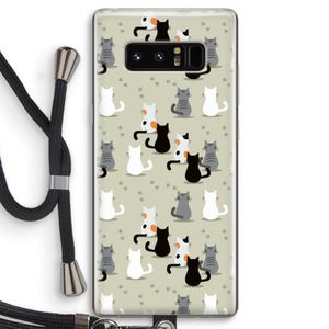 Katten: Samsung Galaxy Note 8 Transparant Hoesje met koord