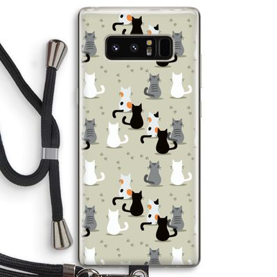 Katten: Samsung Galaxy Note 8 Transparant Hoesje met koord
