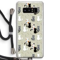 Katten: Samsung Galaxy Note 8 Transparant Hoesje met koord