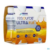 Resource Ultra Fruit Sinaasappelsmaak 4x200ml
