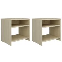 Nachtkastjes 2 st 40x30x40 cm bewerkt hout sonoma eikenkleurig