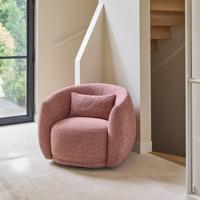Rivièra Maison Draaifauteuil 'Leonardo' Chenille Jacquard, kleur Coral Pink
