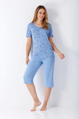Blauwe dames zomerpyjama Hajo