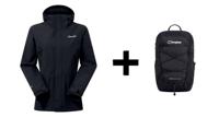 Berghaus Hillwalker IA Shell-jas maat M Zwart + Berghaus 24/7 365 U18-rugzak Zwart