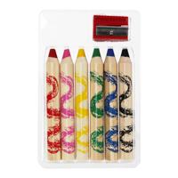 Jumbo Potloodkrijtjes, 6st. + Puntenslijper