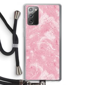 Abstract Painting Pink: Samsung Galaxy Note 20 / Note 20 5G Transparant Hoesje met koord